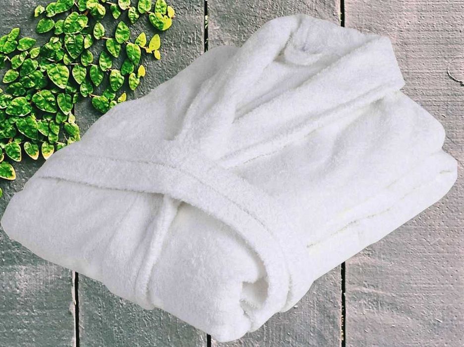 Halat ALB de baie hotelier, calitate Premium, bumbac velour 100%