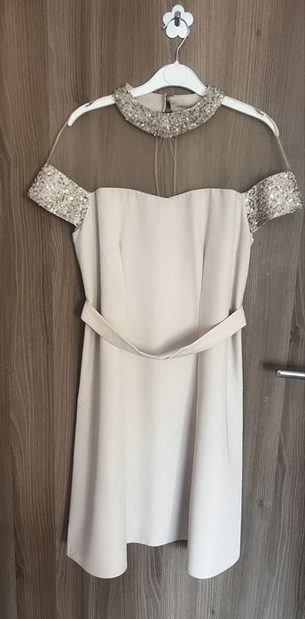 Официални бежова и лилава рокля Arogans и Lucy – къси , размер L