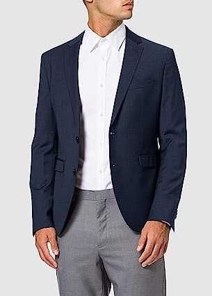 Sacou blazer slim 48 M Cinque lana super 100's bleumarin uni