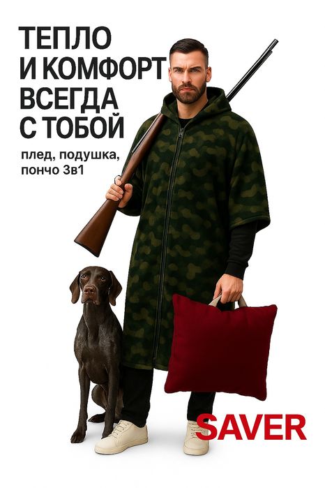 Подушка, плед, пончо 3в1