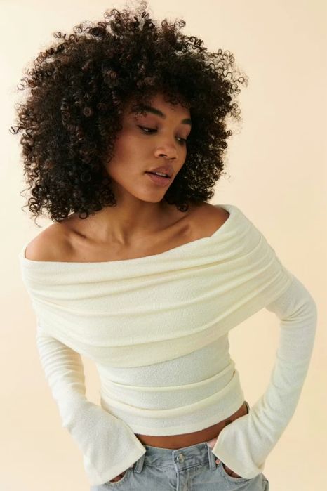 Блуза с паднали рамена