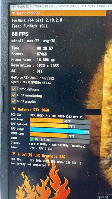 Acer Nitro 5 I7-9750H, GeForce RTX2060  6Gb DDR6