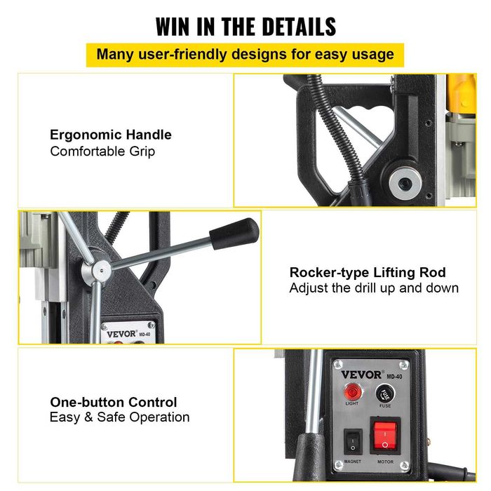 Set masina gaurit cu talpa magnetica si freze