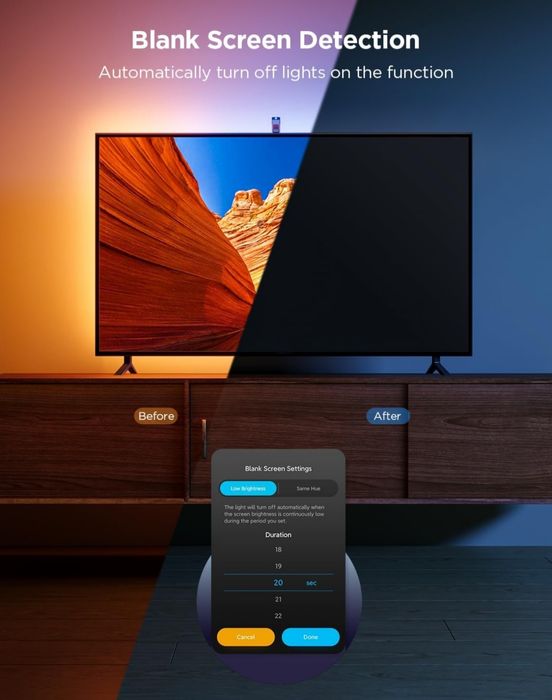 Govee TV Backlight 3 Lite 75-85 инча RGBICW Wi-Fi LED лента телевизор