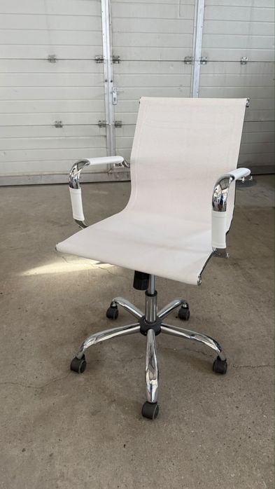 Scaune de birou ergonomice Kring Lear, PU, albe – 4 bucăți