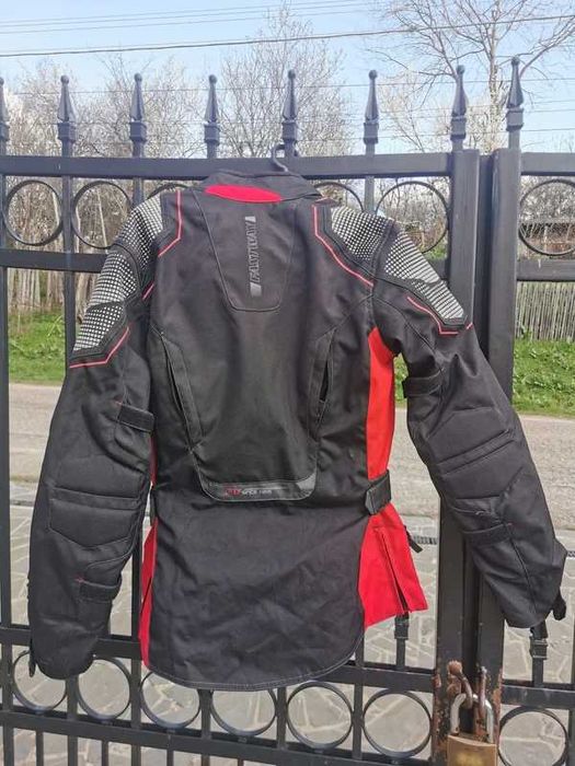 Geaca moto dama Fastway negru - rosu pentru toate sezoanele