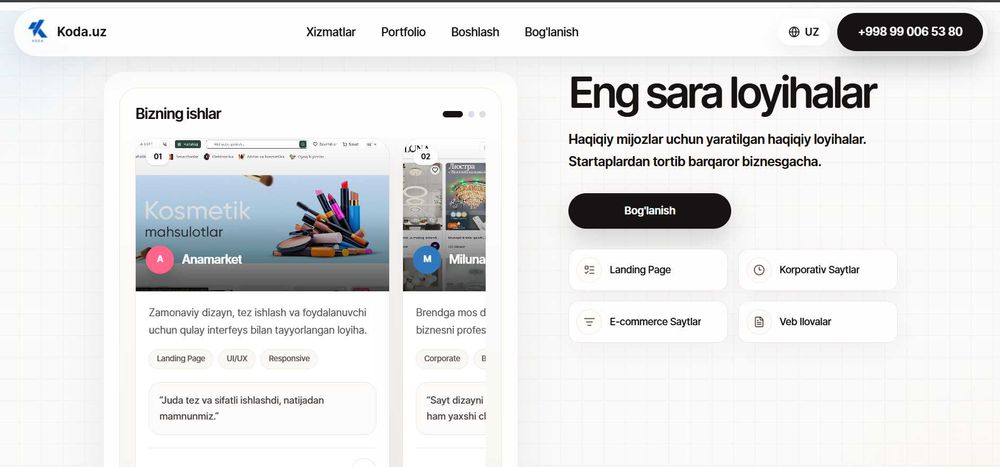 Professional web sayt va IT xizmatlar | Koda.uz