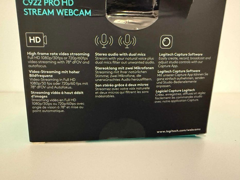 Logitech C922 Pro HD Stream Webcam – Full HD