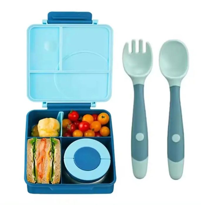 Кутия за обяд, храна, с термос контейнер 4 отделения за училище работа