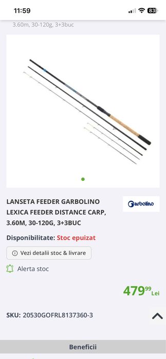 Lanseta Feeder Garbolino Lexica Distance Carp, 3.60m, 30-120g