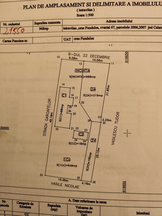 Casă  88mp cu teren total 968 mp Fundulea Central
