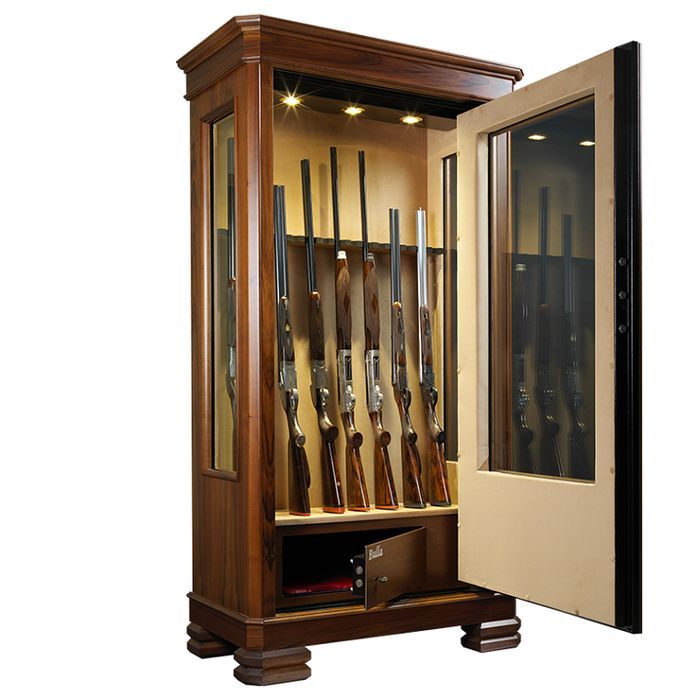 Dulap 15 arme cu vitrina, invelit in lemn masiv, Prestige