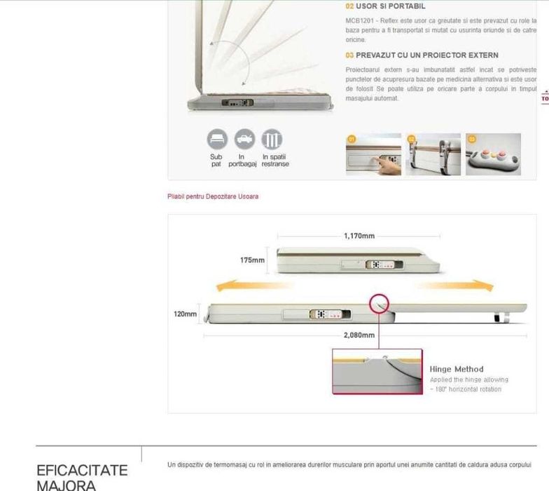 Pat masaj Ceragem MCB 1201 reflex, reflax