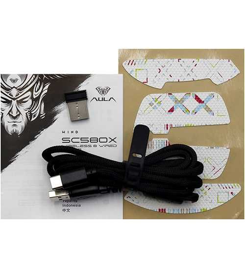 Мышь Aula SC580X Mouse Wireless, 10000 dpi, Type-C Black