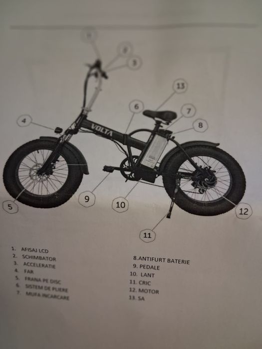 Bicicletă Electrică Voltarom VB2 Pliabilă Shimano 48V