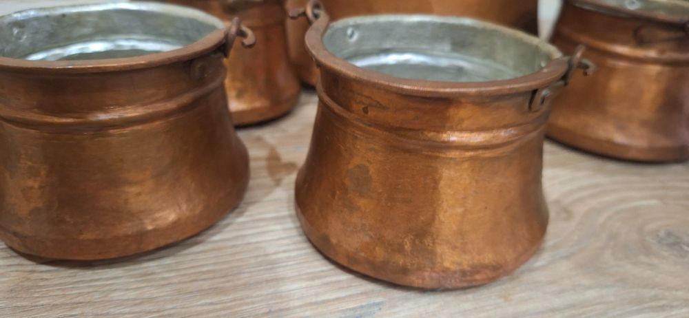 Комплект медни бакърчета,медно джезве
