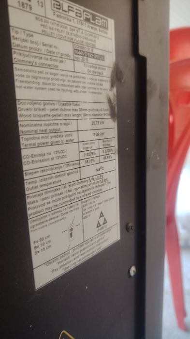 Vând termosemineu pe peleti alfa plam commo 21kw