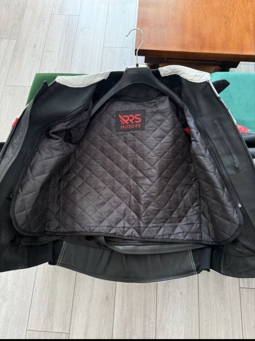 Geacă moto piele bovină RRS Motors L / protecții Level 2 / racing / touring