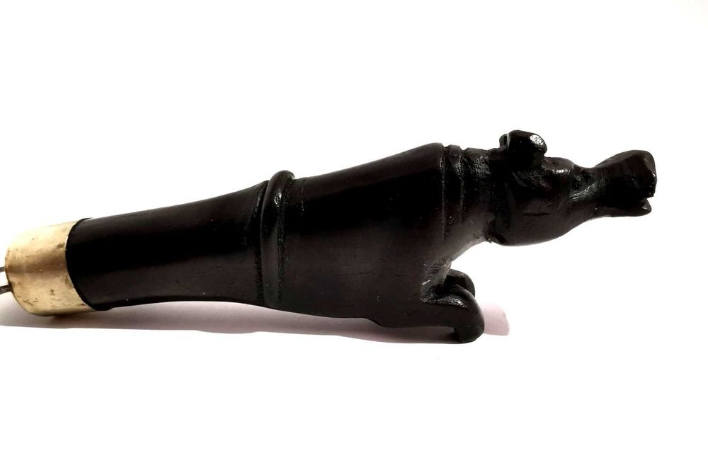 Отварачка от Абанос Ръчна Резба Фигурка Хипопотам