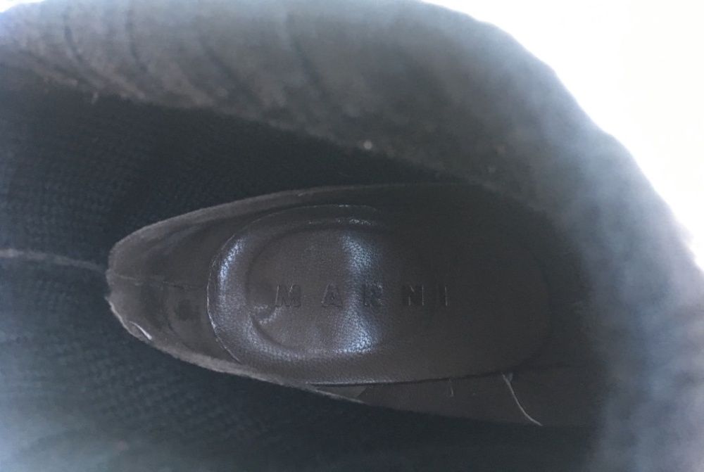 MARNI Superbe Botine Fashion Maro Platforma Lemn Original Piele nr.39