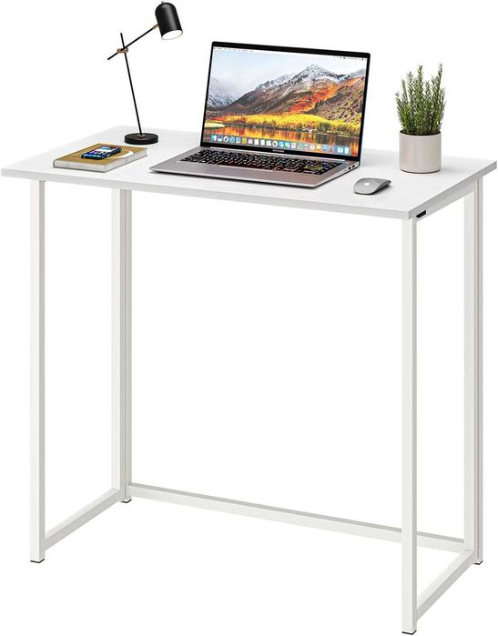 Dripex Birou pliabil compact, birou de calculator, masă pliabilă alba