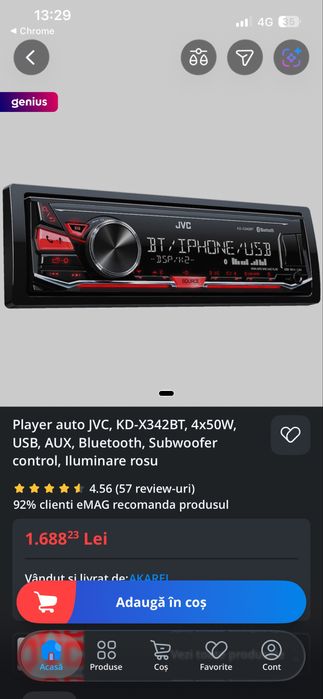 Cd player JVC - KD X342BT