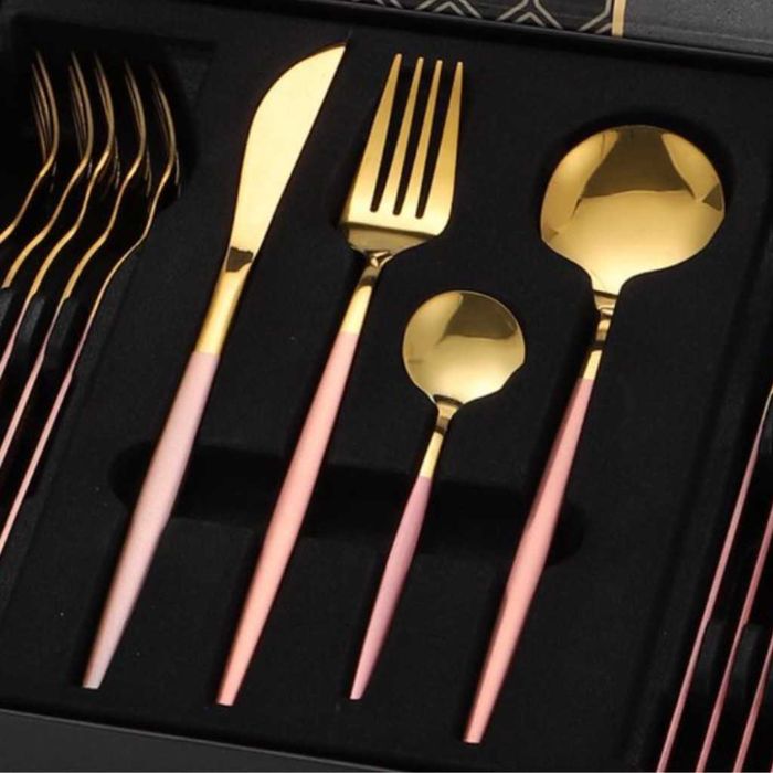 Комплект прибори за хранене от 24 части с луксозен дизайн