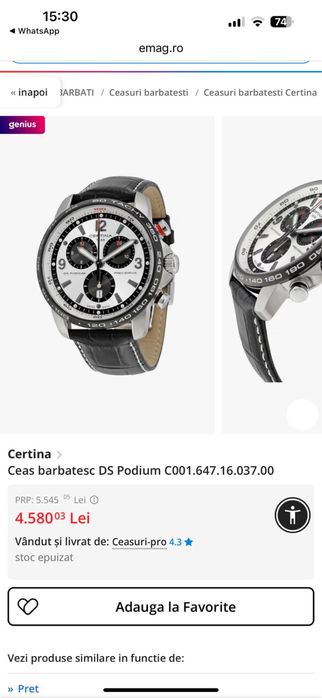 Ceas Certina Ds Podium ca nou