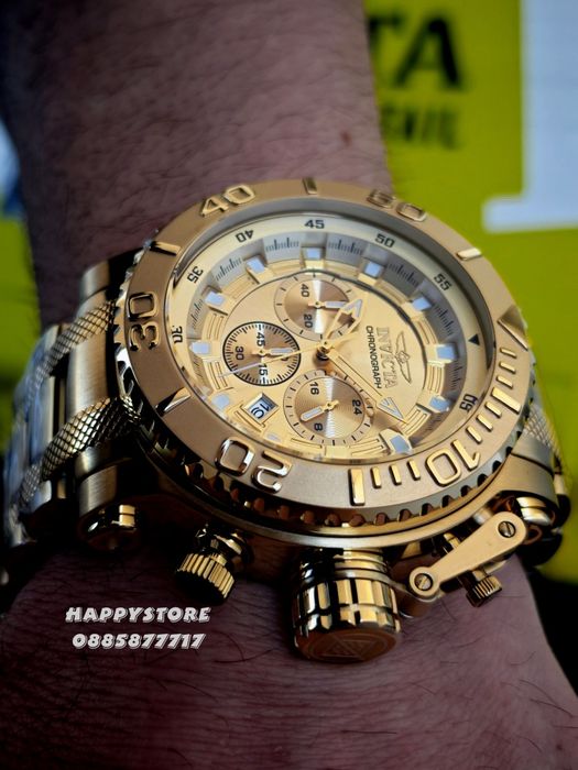 INVICTA Chrono Full metal Gold 52 mm, Инвикта нов ръчен часовник
