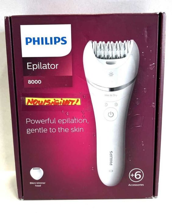Epilator Philips 8000 BRE715,  NOU/Sigilat!