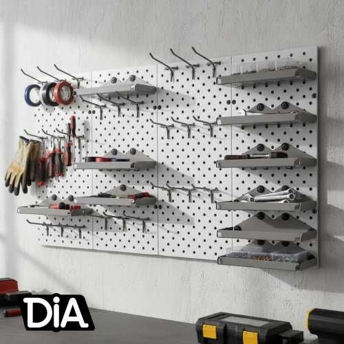 Teshilgan panel, перфопанель, do'konda ilgaklar uchun panel