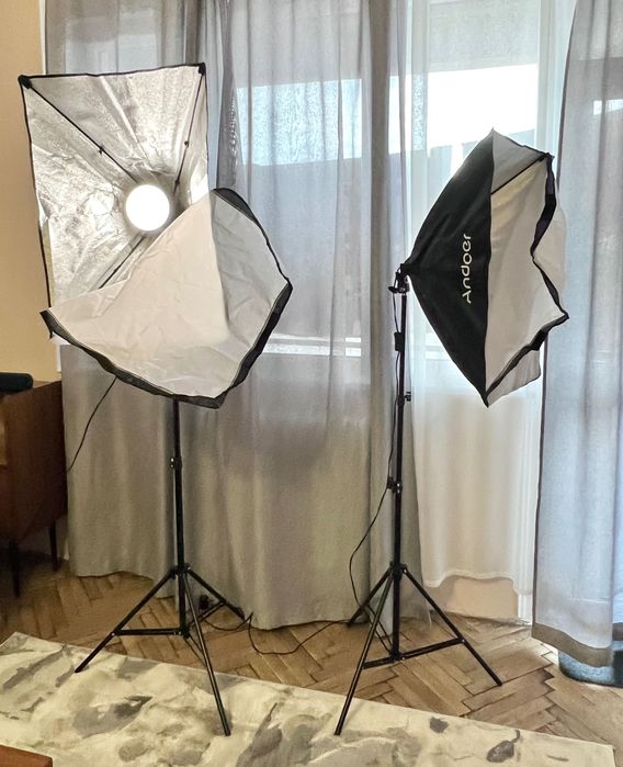 2 Х Софтбокс Лампа Andoer 70 Х 50см, 85W  Фото/ Студийно осветление