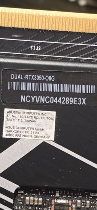 Placa video asus dual OC  rtx3050