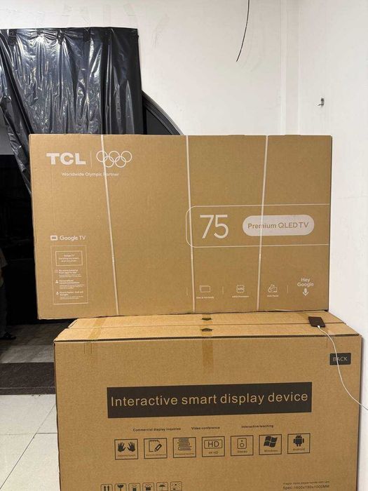 Телевизор TCL 75QLED 4K Google TV два пульта дистанционного управления