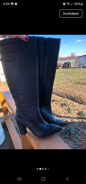 Cizme negre piele naturala
