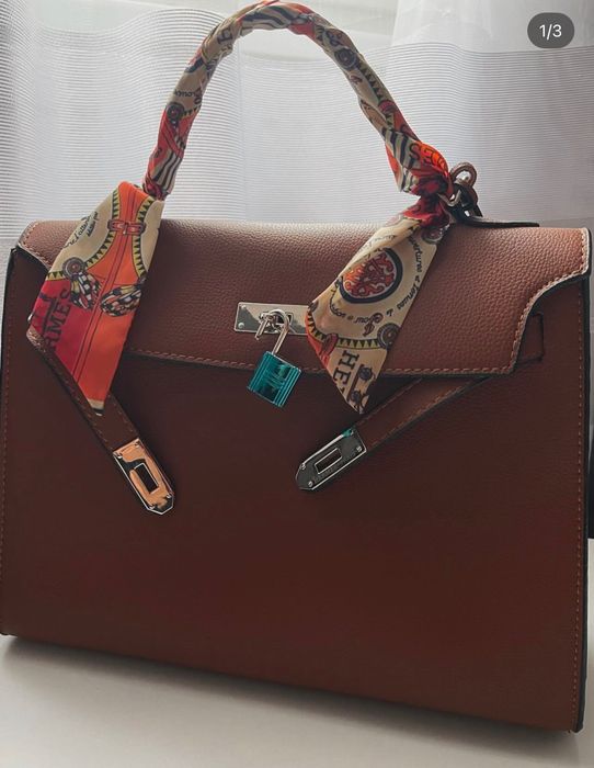 Чанта Hermes в черно и кафяво