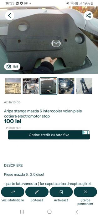 Motor Cutie 2.0 disel Mazda 6 2007cu anexe capac motor electromotor