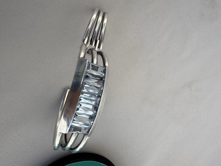 Bratara Art Deco din argint si acvamarine