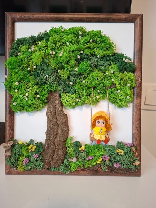 Tablouri cu licheni stabilizati, muschi si flori