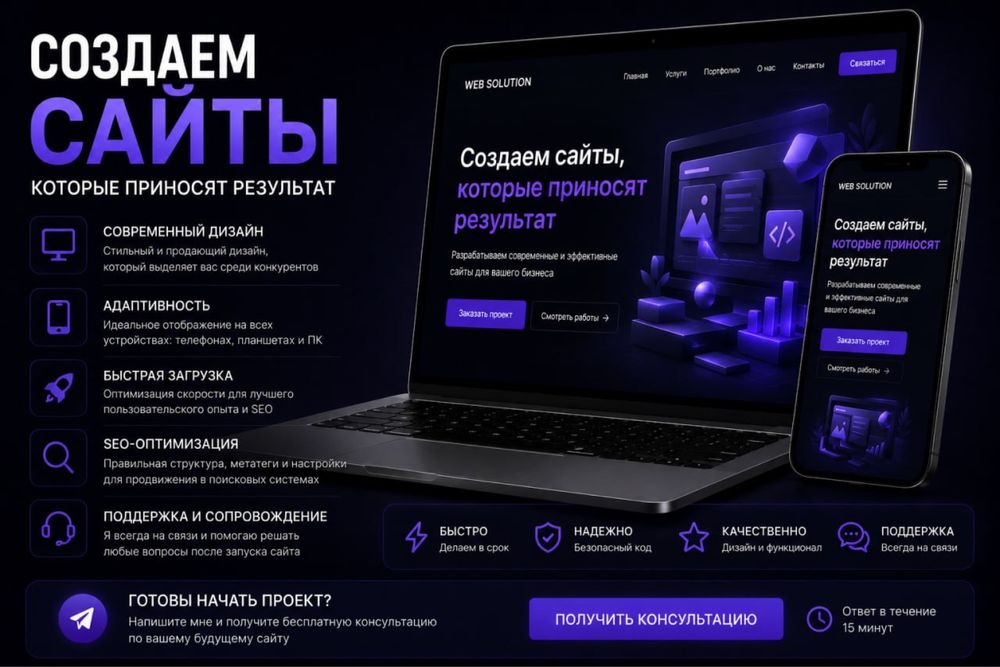 Создание современных сайтов под ключ