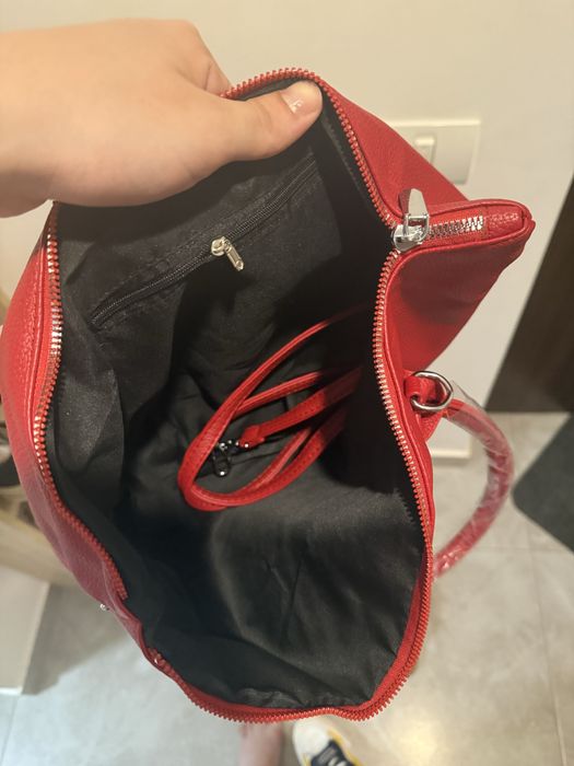 Geanta Chrome Hearts Red Leather Vintage Handbag