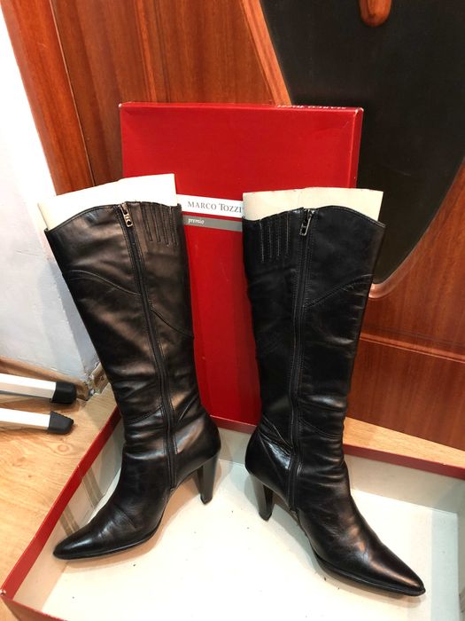 Cizme de dama din piele naturala, negre, marimea 37