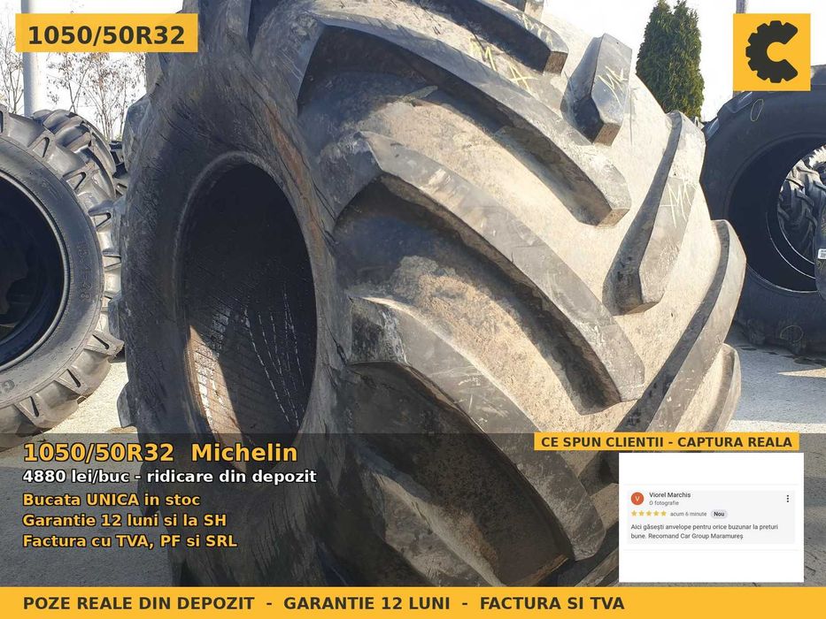 Anvelope Cauciucuri 1050/50R32 1050/50 R32 1050 50 R32 10505032 Michelin Combina Tractor Punte Spate SH Second Hand GARANTIE Garantie 1 An Factura TVA