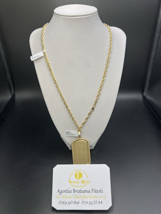 Lant,pandantiv  14k 7,47, 8,95 gr lungime 55cm cod 22750,21202
