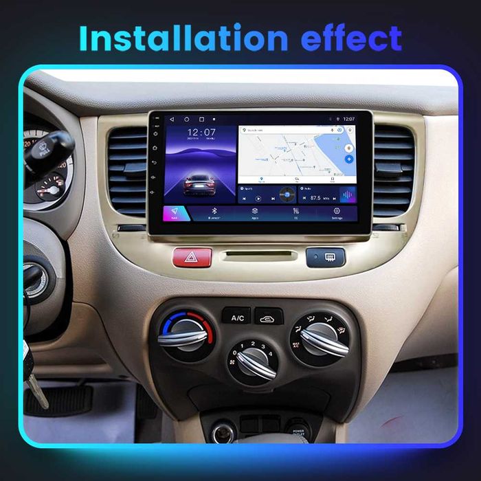 Navigatie Android 14 KIA Rio 2 2005-2011 1/8 Gb Waze CarPlay +CAMERA