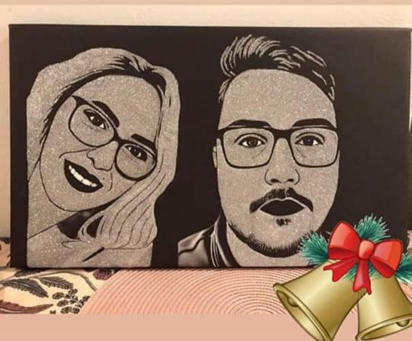 Portrete in sclipici si praf de stele canvas