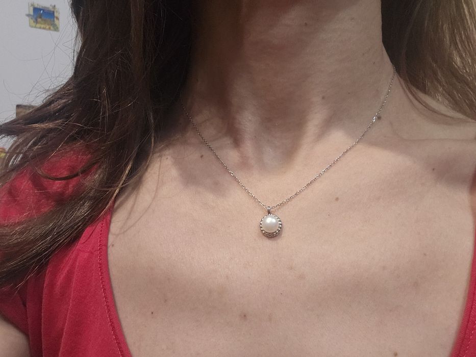 Сребърни - пръстен висулки ,нежно колие