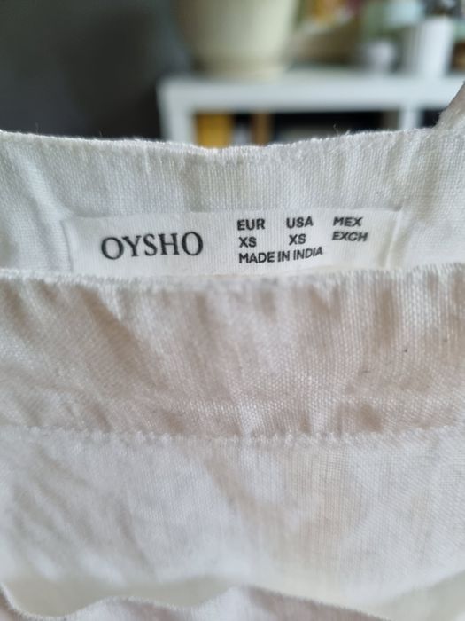 Бял ленен гащеризон Oysho XS