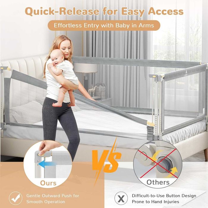 Protectie de pat pentru copii 150 cm - cu reglare de inaltime