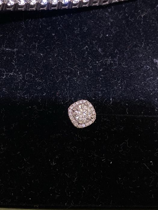 Cercel barbatesc din argint S925 si diamant moissanite 0.5ct